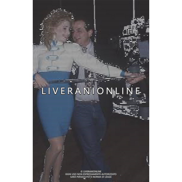 DIAP-RETROSPETTIVA GIANCARLO MAGALLI AUTORE TELEVISIVO E CONDUTTORE TELEVISIVO NELLA FOTO GIANCARLO MAGALLI CON MARIA LAURA BACCARINI A ROMA NELL\'ANNO 1986 FOTO EDGARDO DELLA SCORCIOSA-AG ALDO LIVERANI SAS
