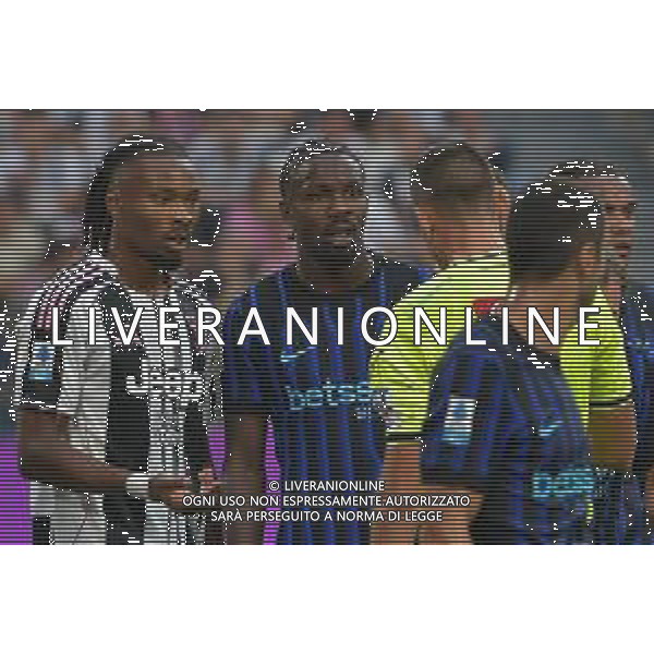 Torino 13.09.2025 Allianz Stadium TVAF-©Alessandro Falzone/Ag. Aldo Liverani sas Juventus vs Inter Campionato Calcio Serie A Enilive 2025/2026 3a giornata Nella foto: Khéphren e Marcus Thuram richiamati dall\'arbitro Colombo