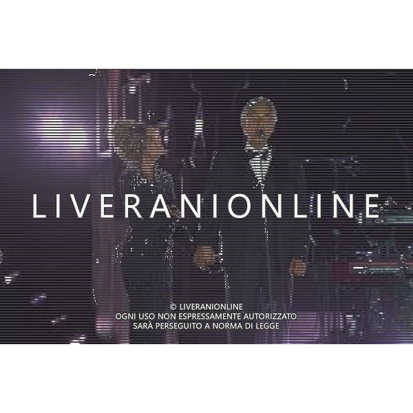 Citta\' del Vaticano 13 Settembre 2025 Celebrita\' internazionali cantano durante l\'evento "Grace for the world" Nella foto: Andrea Bocelli, Karol G Foto Andrea Bracaglia-Ag Aldo Liverani sas