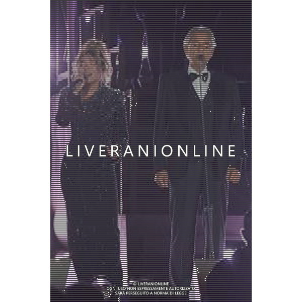 Citta\' del Vaticano 13 Settembre 2025 Celebrita\' internazionali cantano durante l\'evento "Grace for the world" Nella foto: Andrea Bocelli, Karol G Foto Andrea Bracaglia-Ag Aldo Liverani sas