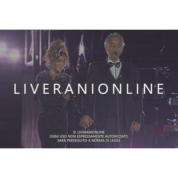 Citta\' del Vaticano 13 Settembre 2025 Celebrita\' internazionali cantano durante l\'evento "Grace for the world" Nella foto: Andrea Bocelli, Karol G Foto Andrea Bracaglia-Ag Aldo Liverani sas
