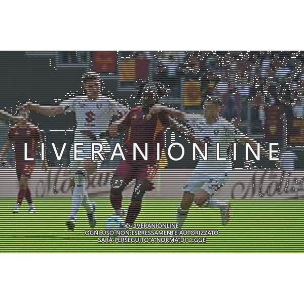 Serie A Enilive 2025/2026 Roma vs Torino Stadio Olimpico Nella foto: Manu Kone tra Krjstian Aslani e Maripian Loysa Foto Andrea Rosito - Agenzia Liverani- AGENZIA ALDO LIVERANI SAS