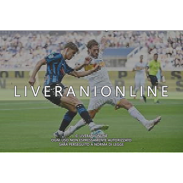 TVRG Atalanta vs Lecce nella foto Charles de Ketelaere (Atalanta) e Antonino Gallo (Lecce) Bergamo 14-09-2025 Stadio di Bergamo Atalanta vs Lecce Campionato Serie A Enilive - 3a giornata foto Roberto Garavaglia/Agenzia Aldo Liverani sas