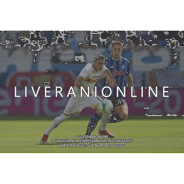 Alex Sala of US Lecce battle for the ball with Mario Pasalic of Atalanta BC during Atalanta BC vs US Lecce, 3° Serie A Enilive 2025-26 game at New Balance stadium in Bergamo (BG), Italy, on September 14, 2025. (Photo by Davide Casentini) AG ALDO LIVERANI SAS