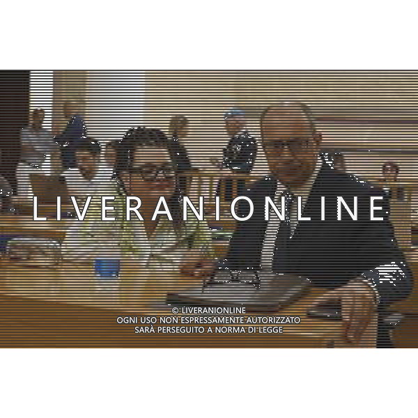 15/09/2025 RIMINI - omicidio Pierina Paganelli - processo a carico di DASSILVA LOUIS - nella foro: valeria bartolucci moglie di dassilva con Riario fabbri avvocato ©Claudio Zamagni/- AGENZIA ALDO LIVERANI SAS