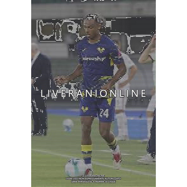 Antoine Joseph Bernede of Hellas Verona FC play the ball during Hellas Verona FC vs US Cremonese, 3° Serie A Enilive 2025-26 game at Marcantonio Bentegodi stadium in Verona (VR), Italy, on September 15, 2025. (Photo by Davide Casentini)