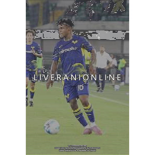 Gift Emmanuel Orban of Hellas Verona FC play the ball during Hellas Verona FC vs US Cremonese, 3° Serie A Enilive 2025-26 game at Marcantonio Bentegodi stadium in Verona (VR), Italy, on September 15, 2025. (Photo by Davide Casentini)