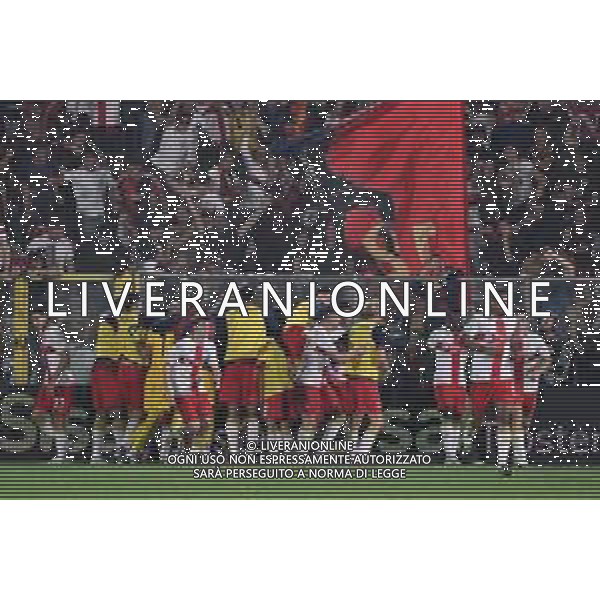 TVRG Como vs Genoa nella foto esultanza Genoa dopo il gol esultanza dopo il gol dell\'1 a 1 Como 15-09-2025 Stadio Giuseppe Sinigaglia Como vs Genoa Campionato Serie A Enilive - 3a giornata foto Roberto Garavaglia/Agenzia Aldo Liverani sas