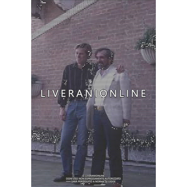 DIAP-RETROSPETTIVA MARTIN SCORSESE REGISTA NELLA FOTO MARTIN SCORSESE A VENEZIA NELL\'ANNO 1988 CON WILLEM DAFOE AG ALDO LIVERANI SAS