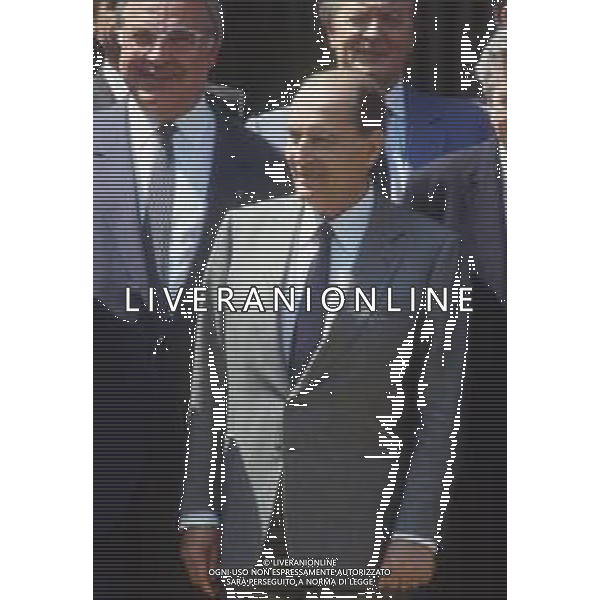 DIAP-RETROSPETTIVA FRANCOIS MITTERAND POLITICO NELLA FOTO FRANCOIS MITTERAND A MILANO NELL\'ANNO 1985 FOTO MASSIMO BIANCHI-AG ALDO LIVERANI SAS  