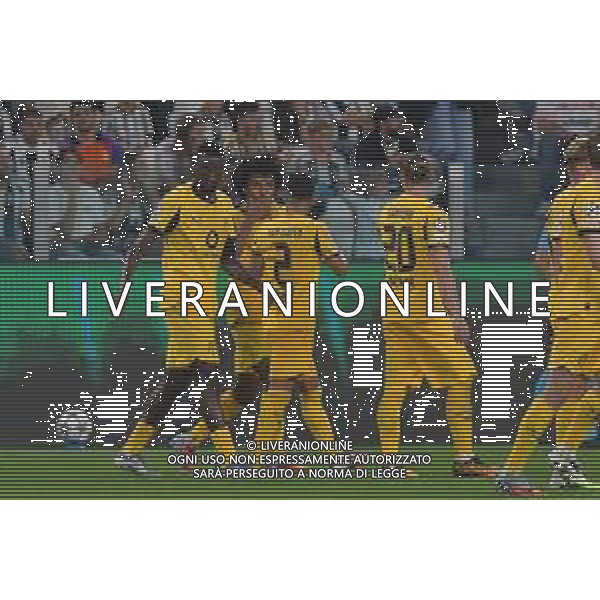 Torino 16.09.2025 Allianz Stadium © Manuela Viganti/Agenzia Aldo Liverani Juventus vs Borussia Dortmund 1a giornata Uefa Champions League 2025/2026 Nella foto: esultanza borussia dortmund dopo il gol di karim adeyemi ©Viganti - AGENZIA ALDO LIVERANI SAS