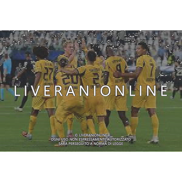 Torino 16.09.2025 Allianz Stadium © Manuela Viganti/Agenzia Aldo Liverani Juventus vs Borussia Dortmund 1a giornata Uefa Champions League 2025/2026 Nella foto: esultanza borussia dortmund dopo il gol di ramy bensebaini ©Viganti - AGENZIA ALDO LIVERANI SAS