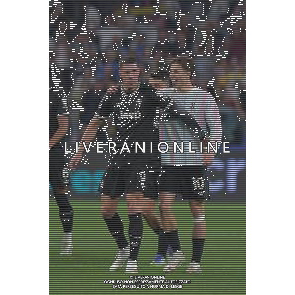 Torino 16.09.2025 Allianz Stadium © Manuela Viganti/Agenzia Aldo Liverani Juventus vs Borussia Dortmund 1a giornata Uefa Champions League 2025/2026 Nella foto: dusan vlahovic e kenan yildiz festeggiano a fine gara ©Viganti - AGENZIA ALDO LIVERANI SAS