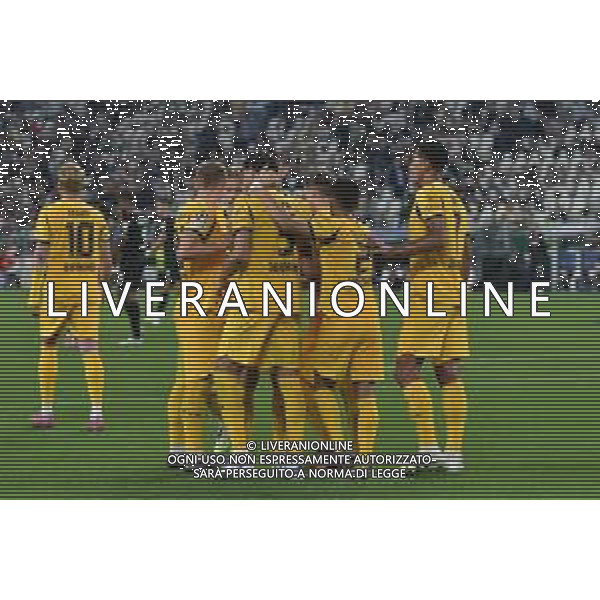 Torino 16.09.2025 Allianz Stadium © Manuela Viganti/Agenzia Aldo Liverani Juventus vs Borussia Dortmund 1a giornata Uefa Champions League 2025/2026 Nella foto: esultanza ramy bensebaini dopo il gol