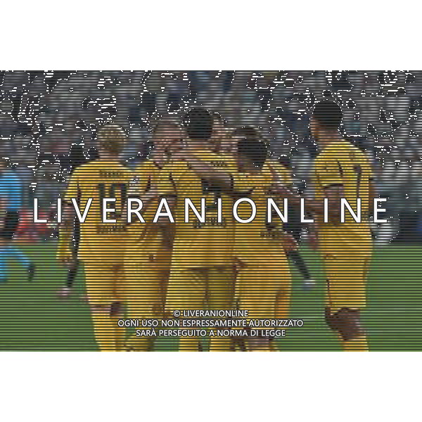 Torino 16.09.2025 Allianz Stadium © Manuela Viganti/Agenzia Aldo Liverani Juventus vs Borussia Dortmund 1a giornata Uefa Champions League 2025/2026 Nella foto: esultanza ramy bensebaini dopo il gol