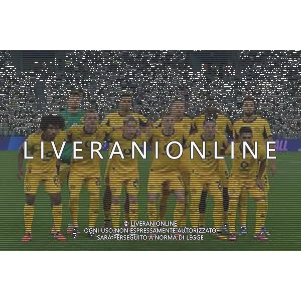 Torino 16.09.2025 Allianz Stadium © Manuela Viganti/Agenzia Aldo Liverani Juventus vs Borussia Dortmund 1a giornata Uefa Champions League 2025/2026 Nella foto: la formazione del borussia dortmund da sx verso dx: gregor kobel, felix nmecha, waldemar anton, serhou guirassy, ramy bensebaini,karim adeyemi, julian ryerson, daniel svensson, maximilian beier, marcel sabitzer, yan couto