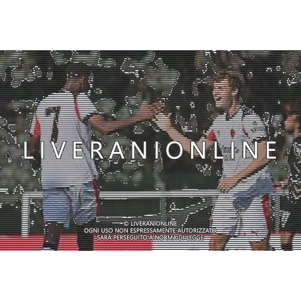 TVRG Milan Futuro vs Leon nella foto Cheveyo Balentien (Milan Futuro) e Maximilian Ibrahimovic (Milan Futuro) esultanza dopo il gol del 2 a 0 Solbiate Arno (VA) 17-09-2025 Stadio Felice Chinetti Milan Futuro vs Leon Campionato Serie D girone B - recupero 1a giornata foto Roberto Garavaglia/Agenzia Aldo Liverani sas