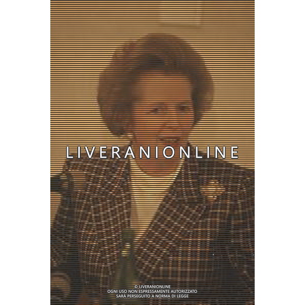DIAP-RETROSPETTIVA MARGARET THATHCER PRIIMO MINISTRO INGLESE NELLA FOTO MARGARET THATHCER PRIIMO MINISTRO INGLESE A PALLANZA NELL\'ANNO 1988 FOTO DAVIDE MANDRINI-AG ALDO LIVERANI SAS
