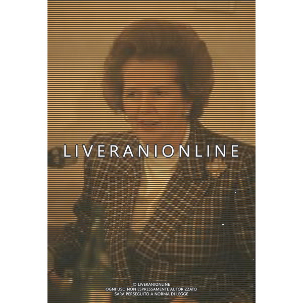 DIAP-RETROSPETTIVA MARGARET THATHCER PRIIMO MINISTRO INGLESE NELLA FOTO MARGARET THATHCER PRIIMO MINISTRO INGLESE A PALLANZA NELL\'ANNO 1988 FOTO DAVIDE MANDRINI-AG ALDO LIVERANI SAS