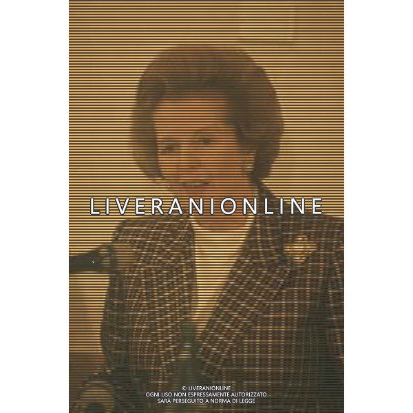 DIAP-RETROSPETTIVA MARGARET THATHCER PRIIMO MINISTRO INGLESE NELLA FOTO MARGARET THATHCER PRIIMO MINISTRO INGLESE A PALLANZA NELL\'ANNO 1988 FOTO DAVIDE MANDRINI-AG ALDO LIVERANI SAS