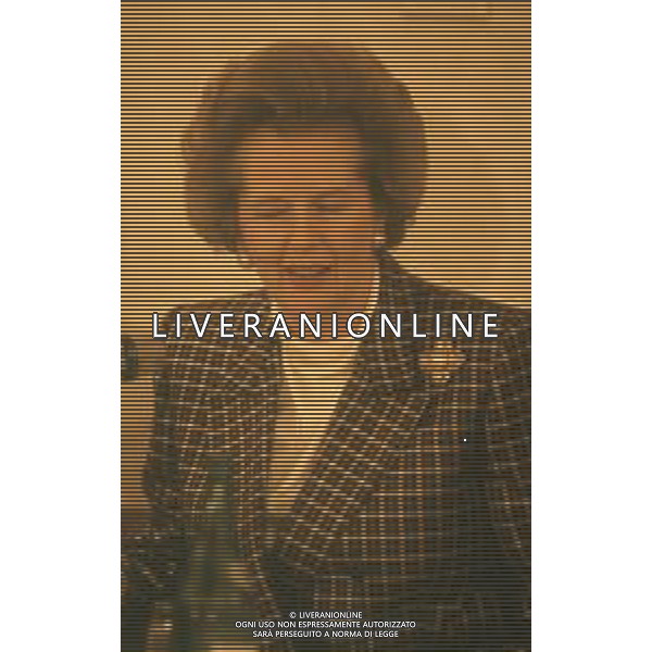 DIAP-RETROSPETTIVA MARGARET THATHCER PRIIMO MINISTRO INGLESE NELLA FOTO MARGARET THATHCER PRIIMO MINISTRO INGLESE A PALLANZA NELL\'ANNO 1988 FOTO DAVIDE MANDRINI-AG ALDO LIVERANI SAS