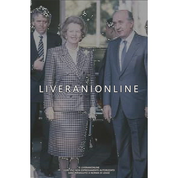 DIAP-RETROSPETTIVA MARGARET THATHCER PRIIMO MINISTRO INGLESE NELLA FOTO MARGARET THATHCER PRIIMO MINISTRO INGLESE A PALLANZA NELL\'ANNO 1988 CON CIRIAC0O DE MITA FOTO DAVIDE MANDRINI-AG ALDO LIVERANI SAS 