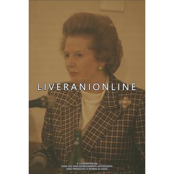 DIAP-RETROSPETTIVA MARGARET THATHCER PRIIMO MINISTRO INGLESE NELLA FOTO MARGARET THATHCER PRIIMO MINISTRO INGLESE A PALLANZA NELL\'ANNO 1988 FOTO DAVIDE MANDRINI-AG ALDO LIVERANI SAS