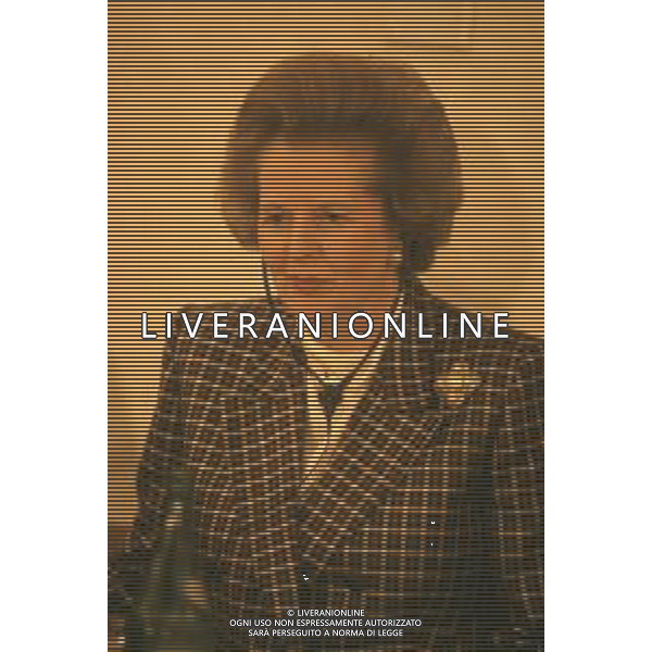 DIAP-RETROSPETTIVA MARGARET THATHCER PRIIMO MINISTRO INGLESE NELLA FOTO MARGARET THATHCER PRIIMO MINISTRO INGLESE A PALLANZA NELL\'ANNO 1988 FOTO DAVIDE MANDRINI-AG ALDO LIVERANI SAS