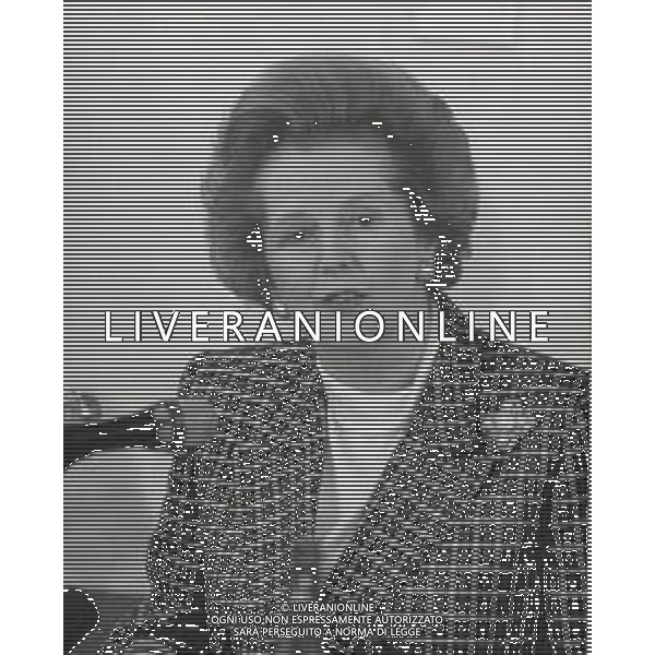 NEG-RETROSPETTIVA MARGARET THATHCER PRIIMO MINISTRO INGLESE NELLA FOTO MARGARET THATHCER PRIIMO MINISTRO INGLESE A PALLANZA NELL\'ANNO 1988 FOTO DAVIDE MANDRINI-AG ALDO LIVERANI SAS