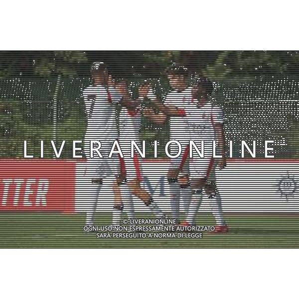 TVRCOR – Milan Futuro vs Ac Leon – Serie D – 1a giornata Stadio Chinetti Solbiate Arno (VA) 17-09-2025 nella foto esultanza dopo il goal di Gioele Perina (Milan Futuro) ©TVRCOR Roberta Corradin - AGENZIA ALDO LIVERANI SAS