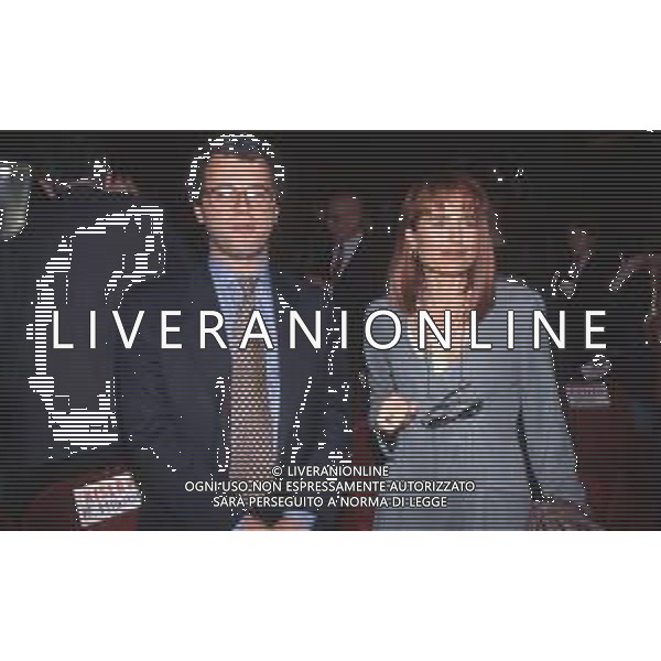 DIAP-RETROSPETTIVA ENRICO MENTANA GIORNALISTA NELLA FOTO ENRICO MENTANA E LILLI GRUBER NELL\'ANNO 1995 AG ALDO LIVERANI SAS