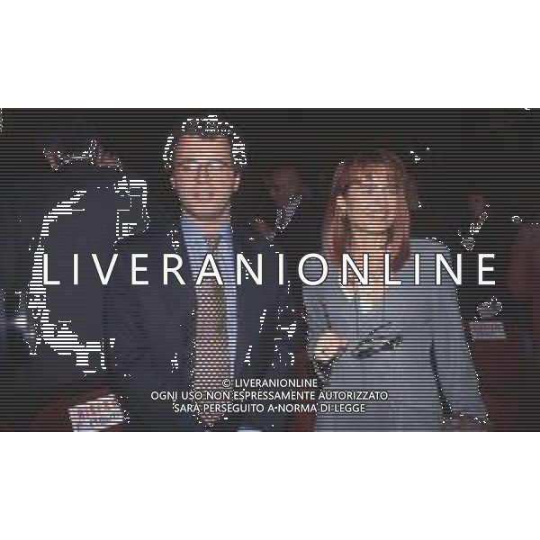 DIAP-RETROSPETTIVA ENRICO MENTANA GIORNALISTA NELLA FOTO ENRICO MENTANA E LILLI GRUBER NELL\'ANNO 1995 AG ALDO LIVERANI SAS