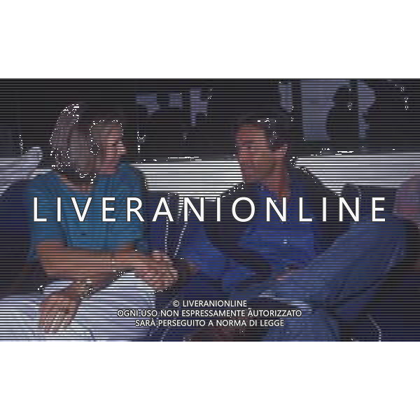DIAP-RETROSPETTIVA CATHERINE SPAAK ATTRICE E CONDUTTRICE TELEVISIVA NELLA FOTO CATHERINE SPAAK CON IL MARITO DANIEL REY NELL\'ANNO 1990 AG ALDO LIVERANI SAS