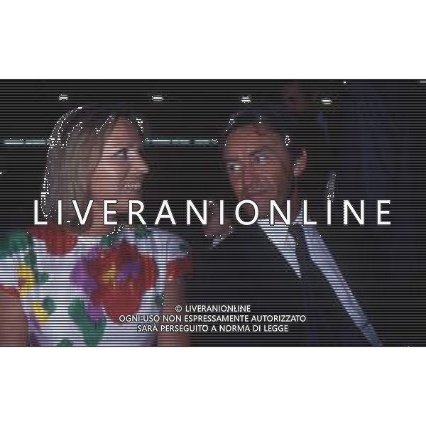 DIAP-RETROSPETTIVA CATHERINE SPAAK ATTRICE E CONDUTTRICE TELEVISIVA NELLA FOTO CATHERINE SPAAK CON IL MARITO DANIEL REY NELL\'ANNO 1990 AG ALDO LIVERANI SAS
