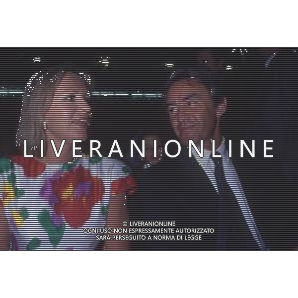 DIAP-RETROSPETTIVA CATHERINE SPAAK ATTRICE E CONDUTTRICE TELEVISIVA NELLA FOTO CATHERINE SPAAK CON IL MARITO DANIEL REY NELL\'ANNO 1990 AG ALDO LIVERANI SAS