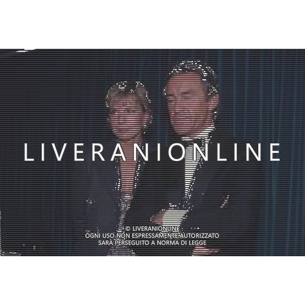 DIAP-RETROSPETTIVA CATHERINE SPAAK ATTRICE E CONDUTTRICE TELEVISIVA NELLA FOTO CATHERINE SPAAK CON IL MARITO DANIEL REY NELL\'ANNO 1990 AG ALDO LIVERANI SAS