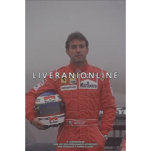 DIAPA-RETROSPETTIVA IVAN CAPELLI PILOTA F1 NELLA FOTO IVAN CAPELLI PRESENTAZIONE FERRARI NELL\'ANNO 1991 AG ALDO LIVERANI SAS