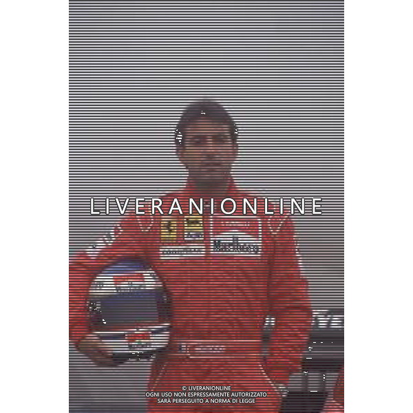 DIAPA-RETROSPETTIVA IVAN CAPELLI PILOTA F1 NELLA FOTO IVAN CAPELLI PRESENTAZIONE FERRARI NELL\'ANNO 1991 AG ALDO LIVERANI SAS