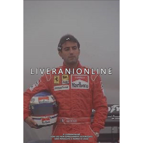 DIAPA-RETROSPETTIVA IVAN CAPELLI PILOTA F1 NELLA FOTO IVAN CAPELLI PRESENTAZIONE FERRARI NELL\'ANNO 1991 AG ALDO LIVERANI SAS