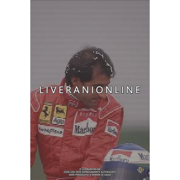 DIAPA-RETROSPETTIVA IVAN CAPELLI PILOTA F1 NELLA FOTO IVAN CAPELLI PRESENTAZIONE FERRARI NELL\'ANNO 1991 AG ALDO LIVERANI SAS