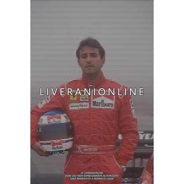 DIAPA-RETROSPETTIVA IVAN CAPELLI PILOTA F1 NELLA FOTO IVAN CAPELLI PRESENTAZIONE FERRARI NELL\'ANNO 1991 AG ALDO LIVERANI SAS