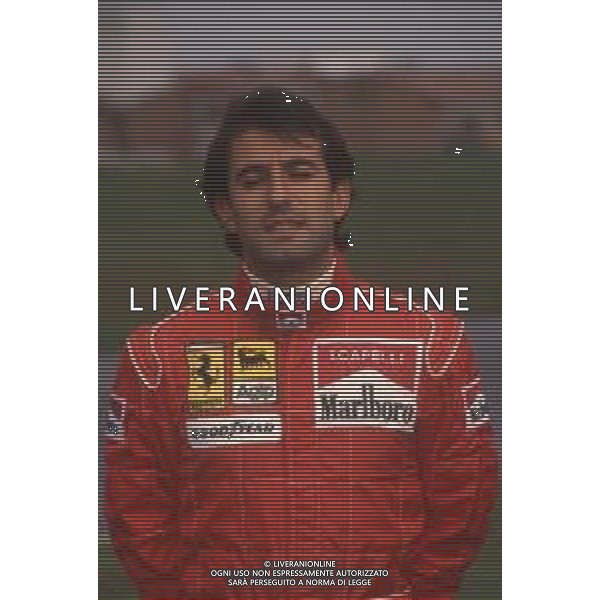 DIAPA-RETROSPETTIVA IVAN CAPELLI PILOTA F1 NELLA FOTO IVAN CAPELLI PRESENTAZIONE FERRARI NELL\'ANNO 1991 AG ALDO LIVERANI SAS