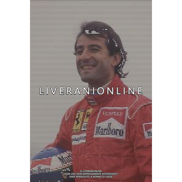 DIAPA-RETROSPETTIVA IVAN CAPELLI PILOTA F1 NELLA FOTO IVAN CAPELLI PRESENTAZIONE FERRARI NELL\'ANNO 1991 AG ALDO LIVERANI SAS