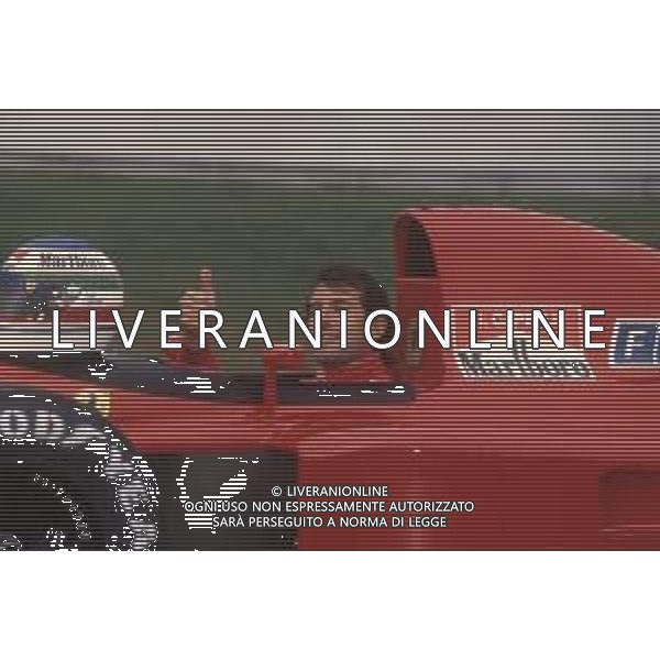 DIAPA-RETROSPETTIVA IVAN CAPELLI PILOTA F1 NELLA FOTO IVAN CAPELLI PRESENTAZIONE FERRARI NELL\'ANNO 1991 AG ALDO LIVERANI SAS