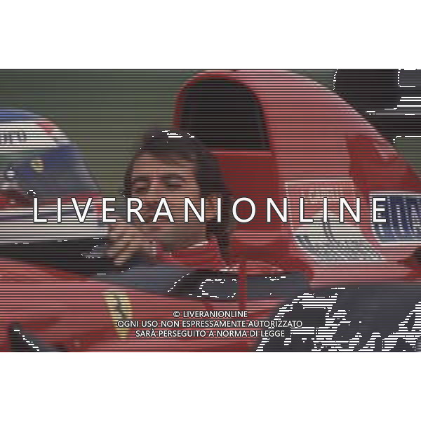 DIAPA-RETROSPETTIVA IVAN CAPELLI PILOTA F1 NELLA FOTO IVAN CAPELLI PRESENTAZIONE FERRARI NELL\'ANNO 1991 AG ALDO LIVERANI SAS