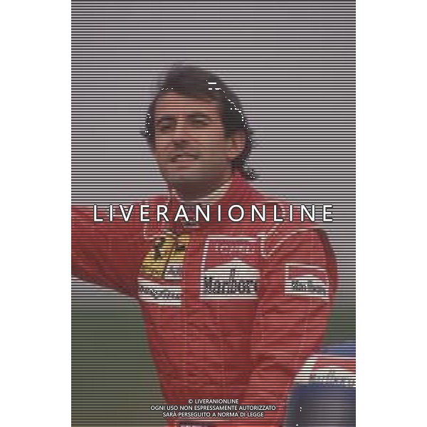 DIAPA-RETROSPETTIVA IVAN CAPELLI PILOTA F1 NELLA FOTO IVAN CAPELLI PRESENTAZIONE FERRARI NELL\'ANNO 1991 AG ALDO LIVERANI SAS