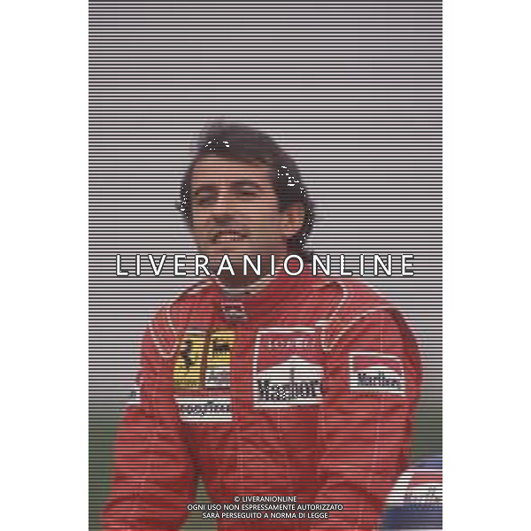 DIAPA-RETROSPETTIVA IVAN CAPELLI PILOTA F1 NELLA FOTO IVAN CAPELLI PRESENTAZIONE FERRARI NELL\'ANNO 1991 AG ALDO LIVERANI SAS