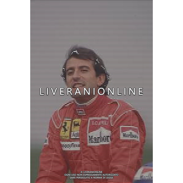 DIAPA-RETROSPETTIVA IVAN CAPELLI PILOTA F1 NELLA FOTO IVAN CAPELLI PRESENTAZIONE FERRARI NELL\'ANNO 1991 AG ALDO LIVERANI SAS