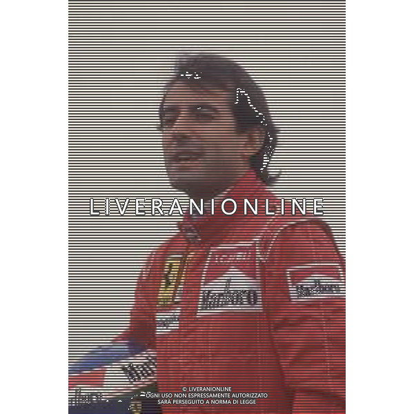 DIAPA-RETROSPETTIVA IVAN CAPELLI PILOTA F1 NELLA FOTO IVAN CAPELLI PRESENTAZIONE FERRARI NELL\'ANNO 1991 AG ALDO LIVERANI SAS