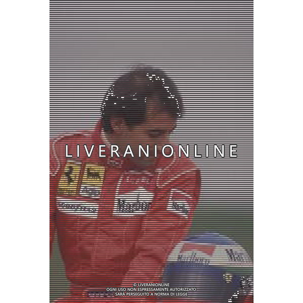 DIAPA-RETROSPETTIVA IVAN CAPELLI PILOTA F1 NELLA FOTO IVAN CAPELLI PRESENTAZIONE FERRARI NELL\'ANNO 1991 AG ALDO LIVERANI SAS